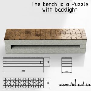 The bench is a Puzzle with backlight.001 300x300 -